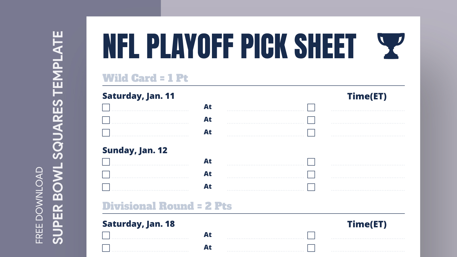 nfl playoff pick sheet free google docs template - gdoc.io